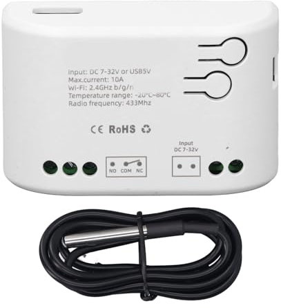 Smart WiFi Relay Switch Module, Smart Momentary/Latching WiFi Relay, 7-32v Blue Tooth/E WeLink App Controlled Switch Smart Life Remote Control WiFi Garage Door Opener