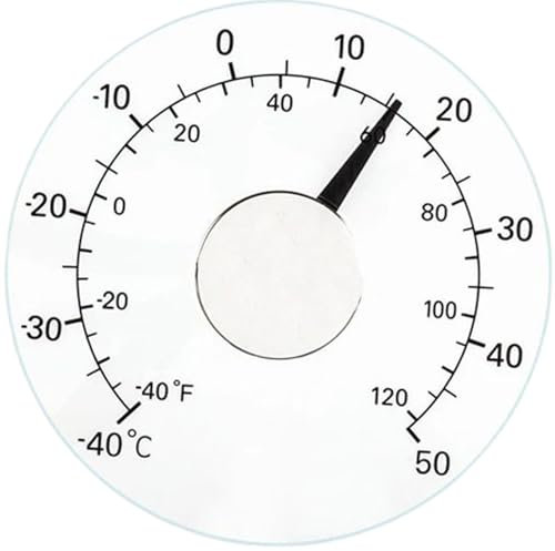Außenthermometer für die Terrasse 4,3 Zoll Durchmesser Wasserdichtes Außenthermometer Aufklebbares Außenthermometer Keine Batterie erforderlich für Garten Terrasse und Rasen Außenthermometer Fensterth