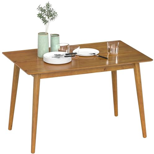 HOMCOM Table de Salle à Manger pour 4-6 Personnes 120 x 75 x 76 cm Marron