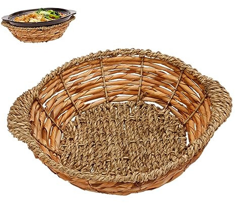 ROMISBABA Esterilla Tejida para Cazuela Soporte Multifunción Cesta Tejida Resistente Al Calor Almohadilla para Vajilla Esterilla Protectora