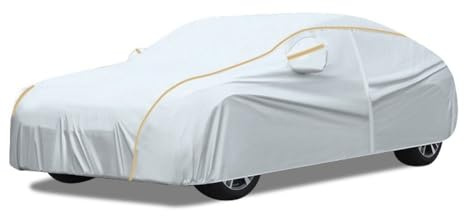Telo Macchina Copriauto Per AIXAM Coupe|3038 x1500x1456 mm| Copriauto Impermeabile E Coibentato,Garage Esterno In Tessuto Oxford Traspirante E Antivento Con Telone For Auto Con Cerniera(Silver)