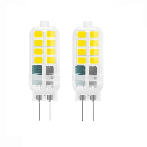 LEDLOCLB G4 led pequena luz de maíz AC/DC12V 3W 2835 no luz de estroboscopio esfera reemplazable halógeno 12V-3W2PCS Warmwhite-Transparente
