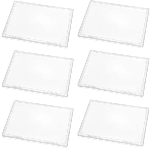 Estuche de plástico transparente para fotos, 30,5 x 21,5 cm, 6 cajas de almacenamiento transparentes para fotos, a prueba de humedad y polvo, para archivos, álbumes de recortes, suministros de oficina