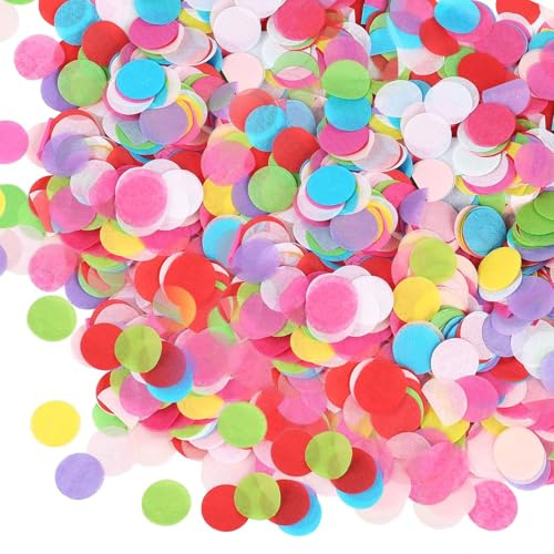 ZhouWei 12000 Stück Konfetti Bunt um 100 g, 2.5 cm Confetti Groß Konfetti Rund Bunt Mehrfarbig Runde Streudeko Tischdeko Papier Confetti, für Geburtstag Hochzeit Party Dekoration Hochzeit Jubiläum