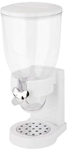 Wodsty Smart - Dispensador de alimentos secos de 17.4 onzas, control de porciones para cereales, nueces, dulces, arroz, conservación de frescura hasta 45 días, color blanco