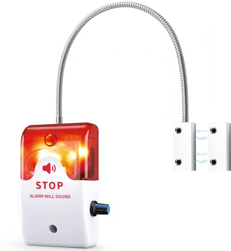 Konohan 1 Pcs Exit Stopper Door Alarm with 110db Siren Emergency Door Alarms When Opened, Easy Installation Battery Powered Magnetic Sensor for Unauthorized Entry Prevent Commercial Warehouse Retail