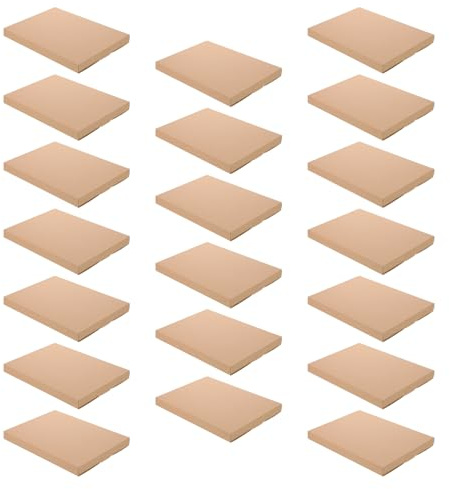 Gogogmee Cajas de Envío de Papel Kraft 280x200x20 Mm, 20 Unidades para Discos de Vinilo y Libros, Caja de Embalaje Reciclable para Pequeñas Empresas y Coleccionistas, Protección