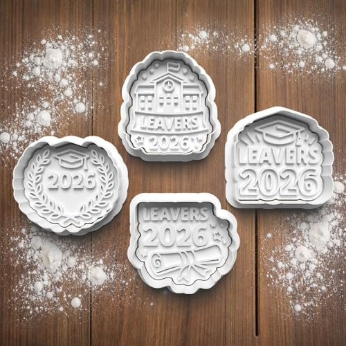 Leavers 2026 Cookie Cutter & Stamp Set Baking Tools for Cookies, Fondant, Biscuits, Pastry, and Cake Decorating