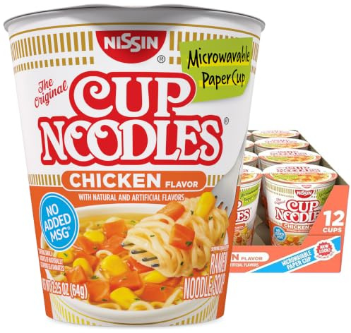 Nissin, Cup Noodles Soup, Chicken Flavour, 2.25 oz (Case 12)