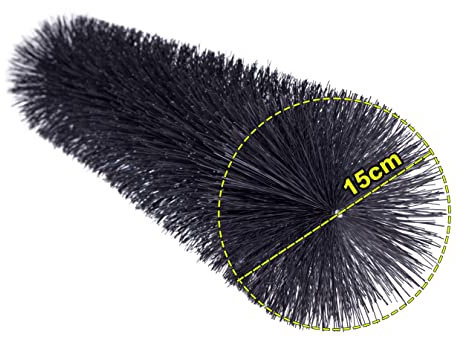 Badstübner Technik-Bürsten Scovolino per grondaie, diametro 15 cm, mantiene le grondaie protette da vento e intemperie, martore e fogliame