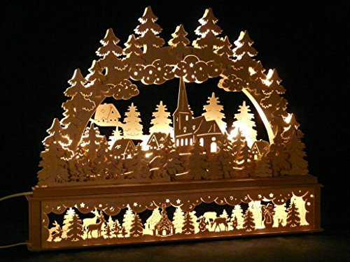Schwibbogen P-KB276 Lichterbogen mit Erhöhung Made Erzgebirge Seiffen Maße: 72x55cm (BxH)