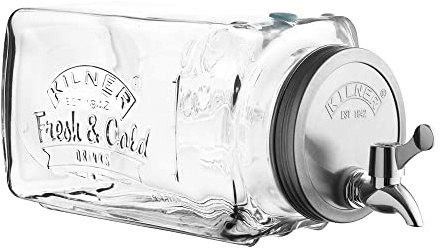 Kilner 3 Litre Square Glass Fridge Dispenser