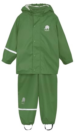 CeLaVi Basic Rainwear Set-Solid PU Chaqueta para Lluvia, ELM Green, 3-4 Jahre Unisex Adulto