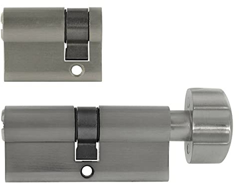 2 likadana 1 x knoppcylinder 35/35 mm 1 x halvcylinder 30/10 mm (justerbar låslåslåsbar) 5 nycklar