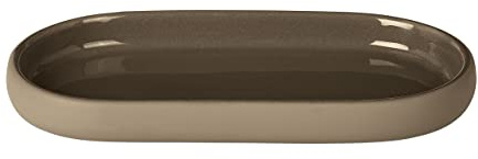 blomus Tablett SONO | Farbe Tan | 19L x 10B x 2H cm | Ablageschale aus Keramik | Badaccessoire | Seifenschale & Schmuckablage