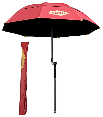 HDZNDH Sombrillas Playa, Sombrilla Parasol Terraza, Paraguas de Pesca, Ajuste de ángulo de 360°, Varilla telescópica botón 6S, Altura Ajustable, Protección UV para Patio, Jardín, Piscina