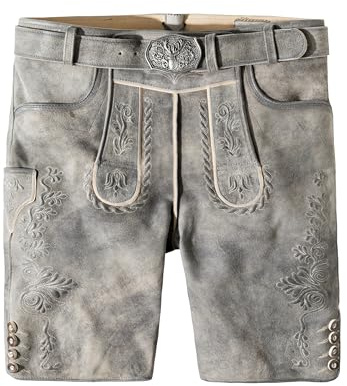 Stockerpoint Herren Lederhose Oliver I Größe 44-60 I Bequeme Trachtenhose in edler Hirschoptik I Aus 100% hochwertigem Wildbockleder I Perfekt für Trachten & Festlichkeiten