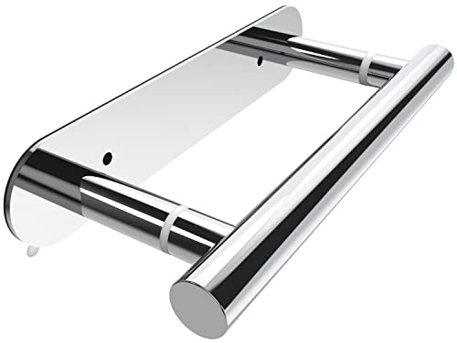 RUACQ Toilet Paper Holder, Self-Adhesive or Wall Mount, SUS304 Stainless Steel Rustproof Stick on Toilet Paper Roll Holder, No Drilling Bathroom Tissue Holder, Modern Pivoting Design (Chrome)