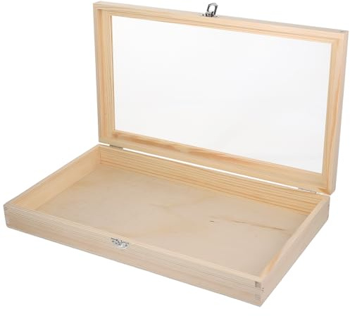 Cabilock Insekten Display Box Aus Holz Mit Transparentem Deckel Staubschutz Aufbewahrungsbox Für Schmetterlinge Und Proben 15.00X8.66X2.17In Vintage Vitrine Für Zuhause Und Büro