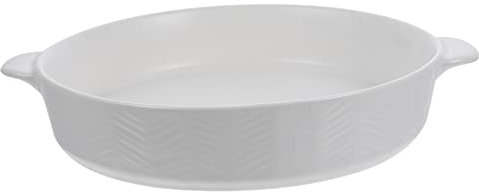 Cabilock Teglia Da Forno in Ceramica Doppio Manico Teglia Rotonda Per Torte e Arrosti Ciotola Per Mescolare Condimenti e Conservare Insalata Resistente Alle Alte Temperature e Lavabile in l