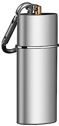 Mini Aschenbecher für Unterwegs, Mobiler Aschenbecher, Reiseaschenbecher, Taschenaschenbecher für Unterwegs Geruchsdicht, Mini Aschenbecher mit Karabinerhaken für Camping, Rauchen im Innen-Oder,Silber