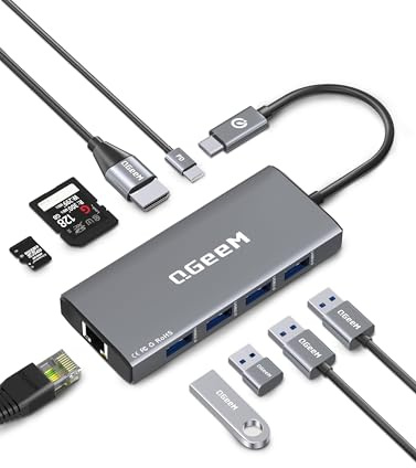 USB C Hub,9 in 1 Multi-Port Adapter, USB Splitter Dongle Dock for Laptop
