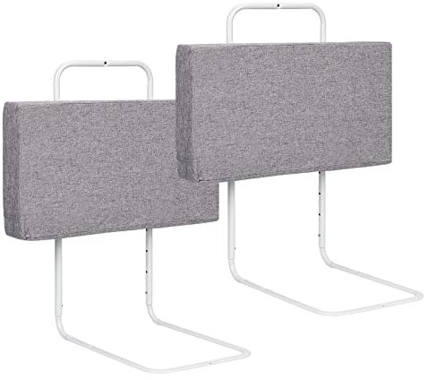 Hebitod 3xBettgitter für Kinder 60 * 28cm, Bettschutzgitter 5-Loch Höhenverstellbar, Rausfallschutz Bett, Kinderbettgitter, klappbar Bettgitter, Einfach zu Montieren, Grau