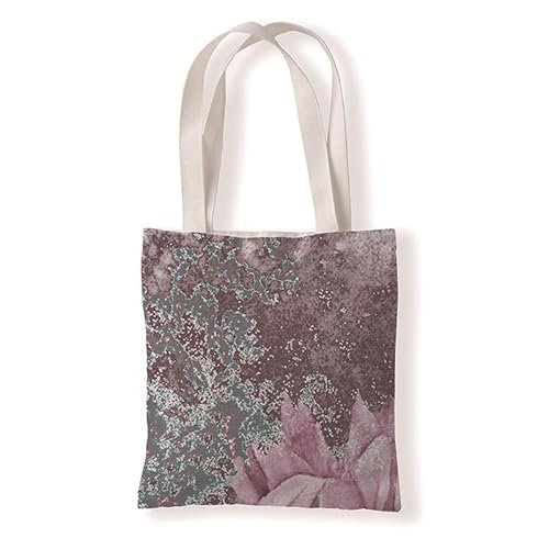 Jutebeutel Abstraktes Rosa Grün Tote Bag Baumwolle Hanf Stoffbeutel Große Kapazität Stofftasche Faltbar Jutetasche Langlebig Baumwolltasche Bedruckt Stoffbeutel zum Bemalen Waschbar 30x40cm/3 Pcs