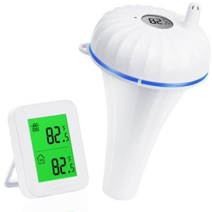 DIGITEN Wireless Pool Thermometer Floating Easy Read, Digital Thermometer with Indoor Temperature Monitor,IP67 Waterproof, for Swimming Pool, Bath, Hot Tub