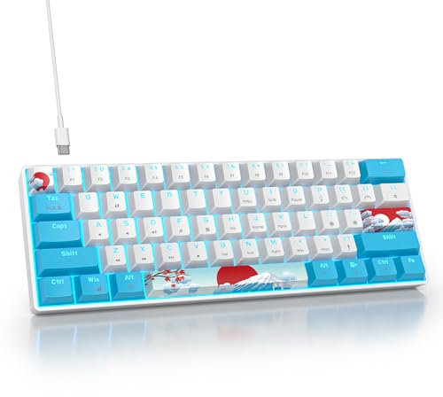 SbocKeeb 60% Clavier Gamer Mecanique pour PC, Clavier Gaming 60 Pourcent Américain QWERTY Filaire RGB Rétro-éclairé ，Compact 61 Touches Anti-ghosting pour Gamer, PC/Mac