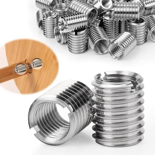 TXXATX 12 Pièces Inserts Filetés M12 à M10 x 15 mm Adaptateurs de Filetage en Acier Inoxydable Manchon Fileté Réducteur avec Filetage Externe pour Projets de Meubles Appareils Mécaniques Automobiles