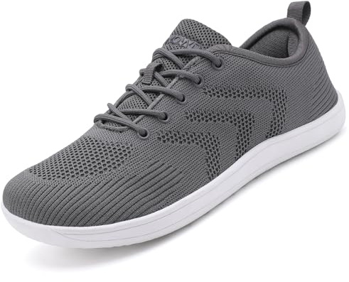 Ulicox Zapatos Minimalistas Unisex, Zapatillas para Correr, Deportivas y Caminar, Ligeras con Puntera Ancha, Gris 41