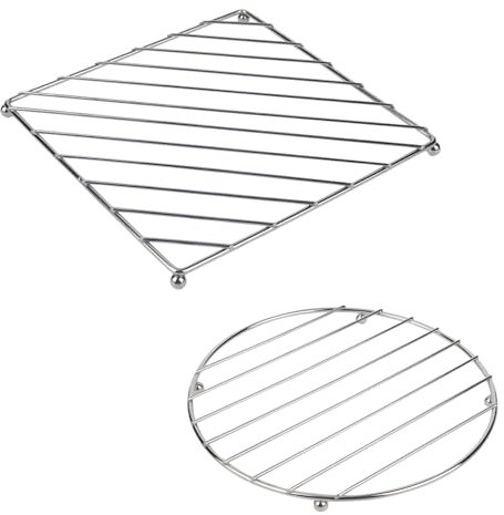 4 Piece Trivets for Kitchen Worktops - Stainless Steel Trivet Set, Hot Pan Stand Heat-Resistant, Versatile Design for Safe Use in the Kitchen, Easy to Clean and Store, Trivets for Hot Pots and Pans