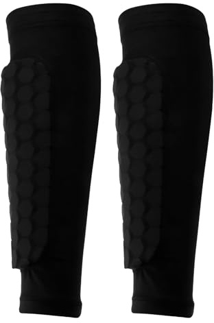 ProtèGe Tibia Football Shin Guards, Protection Avancée des Jambes avec Manchon, Confortable et Résistant aux Chocs, Taille M, Couleur Noir, pour l'Entraînement et Les Matchs