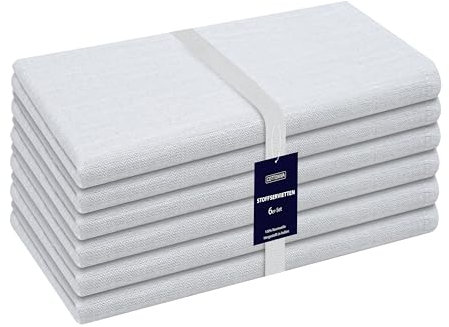 Cottoniva Stoffservietten - Set aus 6 Servietten, 100% Baumwolle, 46x46 cm, Weich, Strapazierfähig und Wiederverwendbar - Perfekt für Dinner, Hochzeiten, Partys und den Alltag Servietten Hellgrau