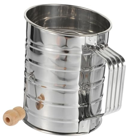 Cabilock Hand Pressed Flour Sifter Mesh Flour Sifter Stainless Steel Powdered Sugar Net Sifting Strainer for Cake Baking Filter Random Style