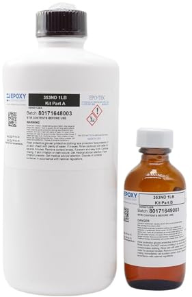 EPO-TEK 353ND 1 lb Kit Resina Epóxica Alta Temperatura para Semiconductores Fibra Óptica Electrónica Usos Múltiples Dos Partes A+B Sello UHV Unión de Wafers Dispositivos MEM Tecnología Epóxica