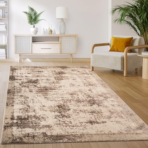 Paco Home Teppich Wohnzimmer Schlafzimmer Kurzflor Vintage Orientalisch Abstraktes Muster Modern beige, Grösse:160x220 cm