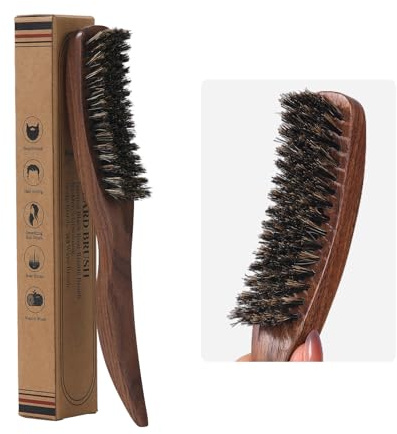PERFEHAIR Slick Back Hair Brush for Women, Men | Natural Curved Boar Bristle Smoothing Shine Brush for Thin & Fine Hair & Beard | Achieve Sleek, Polished Styles & Tame Flyaways