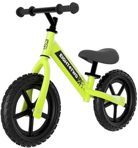 EIGHT4TWO Bicicletta senza pedali per bambini 2, 3, 4 e 5 anni - Bicicletta senza pedali Ideale per bilanciamento - Giocattoli per bambini di 2, 3, 4 e 5 anni. (Giallo)