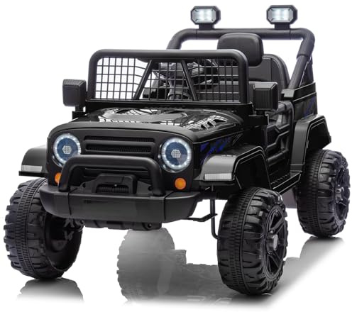 LALAHO 12V Kinder Elektroauto mit 2,4GHz Fernbedienung Schwarz
