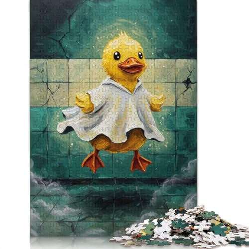Puzzle da 1000 pezzi raffigurante un anatroccolo in bagno che dipinge, per adulti, regalo di Halloween, puzzle per adulti, decorazioni e regali unici per la casa, 1000 pezzi (38x26 cm)