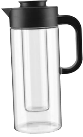Alipis Jarra De Agua De Vidrio Grande Jarra De Agua Transparente Para Fría Para Cocina Sala De Estar Bufanda Para Jugo Té Infusión Tetera Asa