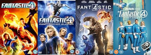 Fantastic Four 1-4 Movie Collection DVD - Fantastic 4 / Fantastic 4 - Rise of The Silver Surfer / Fantastic 4 DVD 2015 / The Fantastic Four: First Steps DVD 2025 - Fantastic 4 Movie Collection DVD