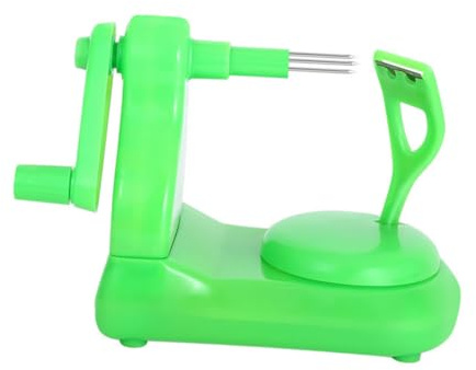 ARTIBETTER Pelador de Frutas Manual de Inoxidable con Base Antideslizante Multifunción para Pelar Cortar y Rebanar Ergonómico y Fácil de Usar Apto para Zurdos y Diestros Color Verde