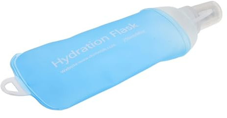 Hemobllo Gourde Souple Pliable 250 ML en Silicone Bleu Lac Bouteille d'eau Portable pour Course à Pied et VTT Gourde à Main Étanche pour Marathon et Activités Sportives en Extérieur