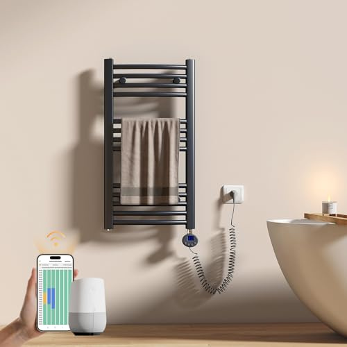 EMKE Toallero Eléctrico Baño con WiFi Termostato, 75 x 40 cm, Antracita