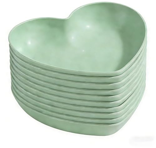 Heart Shaped Plastic Trays 10 Pack Heavy Duty Reusable Dessert Dishes | Heart shaped reusable plastic trays, heavy duty snack fruit candy nut dishes, appetizer tableware party home kitchen