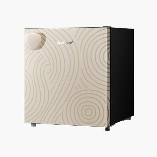 Comfee 43L Mini Kühlschränke mit chiller box(0℃-10℃),Abnehmbarem Griff,42dB | Verstellbare Füße, Herausnehmbare Glasablagen , Wechselbarer Türanschlag, ideal für Wohnheim,Apartments,Büros,Energieklasse E
