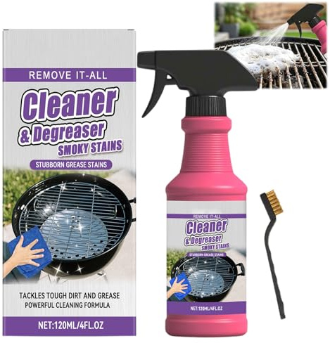 Spray Dégrasseur Pour Gril,120ml Dégraissant Barbecue Grilles de Cuisson, Dégraisseur à pulvérisation De Cuisson Heavys Huile Agent de nettoyage pour les aliments brûlés et la graisse（1 Pièce)